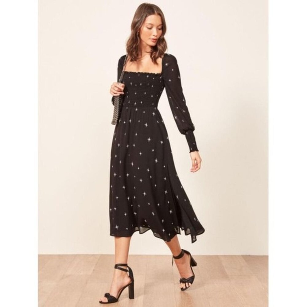 Reformation Rowan Midi Dress - Constellation print